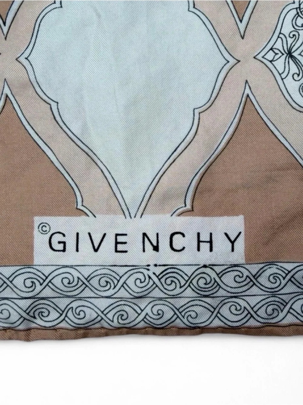 Vintage Givenchy Silk Oblong Scarf Geometric Harlequin 44x15